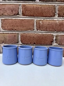 4 La Fermiere periwinkle Blue Terra Cotta Pottery Yogurt Pots Planters - Picture 1 of 5