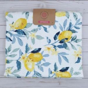 Braided Table Runner Centerpiece 14x54 Lemons Limone Yellow Blue - Picture 1 of 3