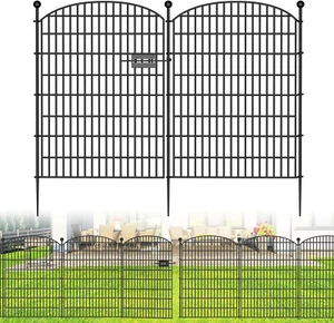10 Panels No Dig Decorative Garden Fence with Gate - 40 in (H) X 23.6 Ft (L), Do - Picture 1 of 8