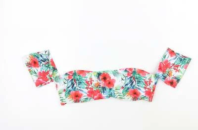 Tanque Hello Mujer Blanco Floral Poliamida Recortada Talla 10 Cuello Cuadrado Foto 1 de 4