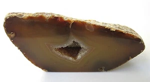 Ágata pulido marrón pulido con drusa y superficie de apoyo 12 cm 465 g mineral decorativo - Imagen 1 de 5