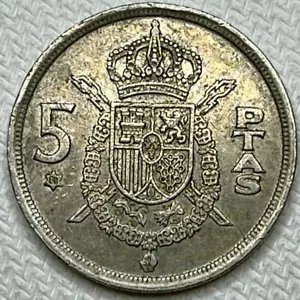 1975 (77) España 5 Pesetas KM#807 - Imagen 1 de 3