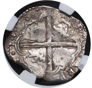 1618, Spain, Philip IV. Top Pop Silver 4 Reales Cob Coin w. Full date! NGC AU50! - Picture 1 of 3