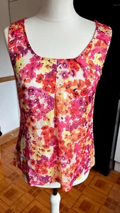 5* Ladies LAURA ASHLEY Occasion VOLCANIC ORANGE & BOLD PINK FLORAL Mix Blouse 10 - Picture 1 of 8