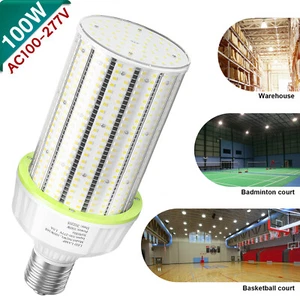 100 Watt LED Corn Light Bulb 5000K E39 Mogul Base Warehouse Shop High Bay Lights - Picture 1 of 17