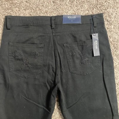 Bogari Size 8 BLACK Women's Pants cotton NEW NWT Flat Front Straight Leg - Image 1 of 4