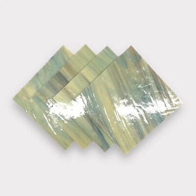 4件装黑色牡蛎珍珠棱镜COE 96可熔玻璃床单/马赛克方形 — 第 1/4 张图片