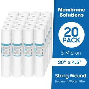 5 Micron 20" x 4.5" String Wound Sediment Water Filter for iSpring WGB22B WGB32B - Picture 1 of 20