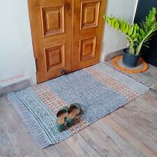 Home And Living Room Entrance Cotton Handmade Printed Doormat