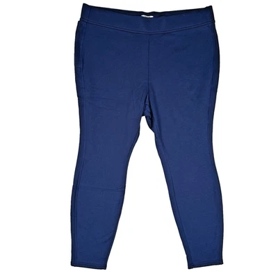 Lands End Serious Sweats Fleece Lined Leggings Womens 3X (24W-26W) Blue w/Pocket - Image 1 of 4