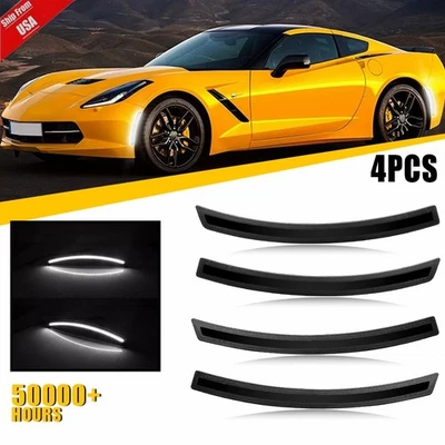 Juego de luces LED laterales blancas delanteras traseras para Chevrolet Corvette C7 2014-2019 Foto 1 de 4