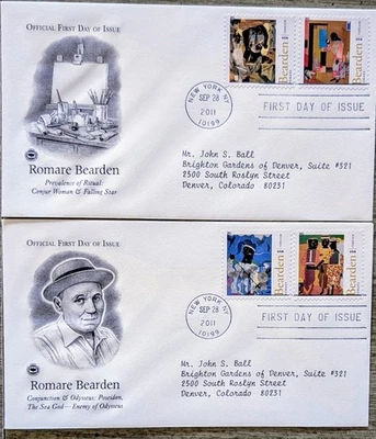 Romare Bearden USPS FDC Lot of 2 – 2011 First Day Covers - Image 1 of 2