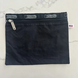 LeSportsac Borsa per Trucchi con Logo Zip Cosmetica Nera Piccola - Foto 1 di 5