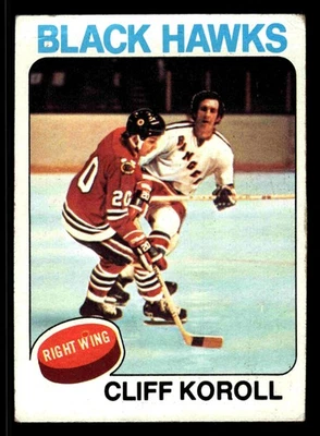 1975-76 Topps Cliff Koroll #139 - Chicago Blackhawks - Image 1 of 2