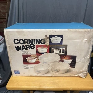 Neu im Karton Vintage Corning Ware blaue Kornblume A-300 Küche Starterset neuer alter Bestand - Bild 1 von 13