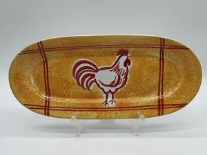 Piatto da portata ovale vintage VITALI tema pollo dipinto a mano Made in Italy - Foto 1 di 11