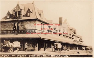Depot, Canada, New Brunswick, McAdam, RPPC, Canadian Pacific Railway Station - Picture 1 of 2
