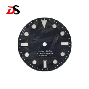 DS No Date Gold Carbon Fiber Dial 28.5mm C3 Lume NH35 Mod Parts Personalisiert - Bild 1 von 2