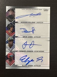 2023 Topps Pro Debut Foil Draftboard Quad Auto Holliday Druw Jones Johnson Green