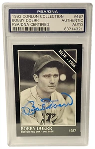 1992 The Sporting News Conlon Collection #467 Bobby Doerr PSA/DNA Authentic NM - Picture 1 of 2
