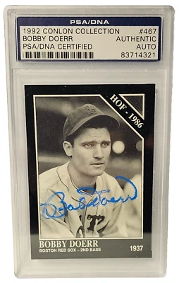 1992 The Sporting News Conlon Collection #467 Bobby Doerr PSA/DNA Authentic NM - Image 1 of 2