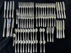 Sterling Silverware - Kirk Repousse - 77 Pieces - Picture 1 of 8