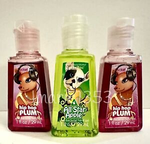 3 RARE Bath Body Works PUPPY DOG COLLECTION Pocketbac Lot HIP HOP PLUM ALL STAR