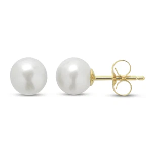 14k Yellow Gold 4 "Single" Pearl Earring Studs (4 single pieces) - Picture 1 of 1