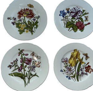 Set Of 4 Rochard Limoges Plates Floral Bouquets Butterfly Canapé Bread Dessert 7 - Picture 1 of 14