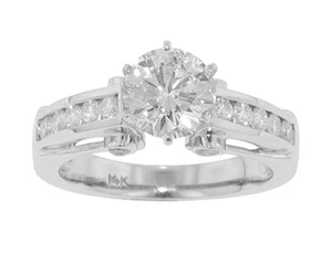 2.02 ct Ladies Round Cut Diamond Engagement Ring In Channel Setting in 18 kt - Picture 1 of 5