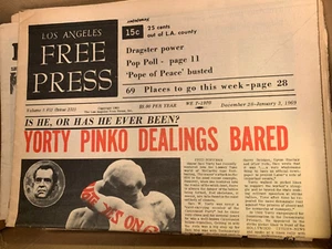 EDICIÓN DE PRENSA GRATUITA DE LOS ANGELES #52 28 DE DICIEMBRE - 3 DE ENERO DE 1969 PERIÓDICO DE COLECCIÓN NOS - Imagen 1 de 3