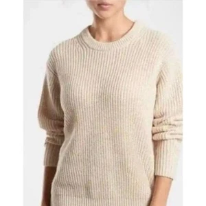 Athleta coconut cascades wool blend cream crew neck sweater XS - Picture 1 of 5
