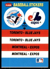 1987 Fleer Team Stickers Montreal Expos Toronto Blue Jays #NNO