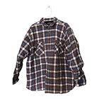 Men’s Shacket Size 2X Quilted Lined Grear Northwest Plaid Brown Gray