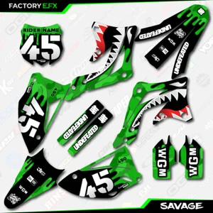 Green Savage Camo Graphics Kit fits 12-15 Kawasaki KXF450 KX450F Plate Decals - Foto 1 di 5