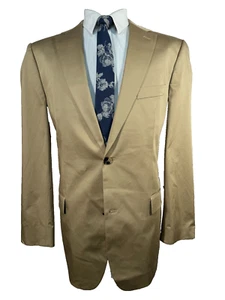 Abrigo Blazer Chaqueta Deportivo HUGO BOSS Para Hombres Marrón Caqui Tostado ALGODÓN ELÁSTICO 42L - Imagen 1 de 11