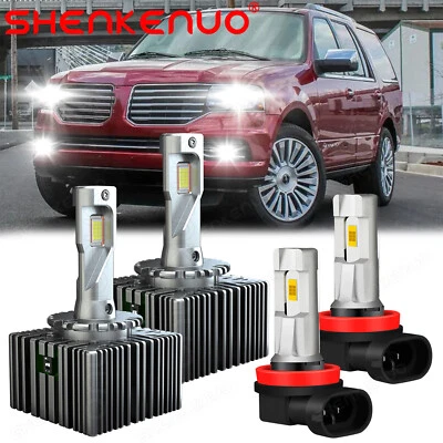 For Lincoln Navigator 2007-2015 2016 2017 LED Headlight + Fog Light Bulbs Kit 4x - Image 1 of 4