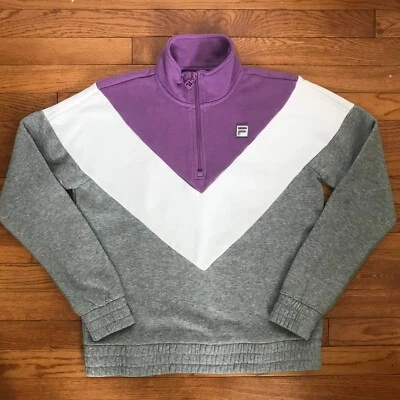Suéter FILA Mujer Colorido 1/4 Cremallera Lavanda Púrpura Pequeño Foto 1 de 4