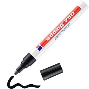 750 Lackmarker - schwarz - 1 Stift - Rundspitze 2-4 mm - Lackstift zur Markie... - Bild 1 von 7