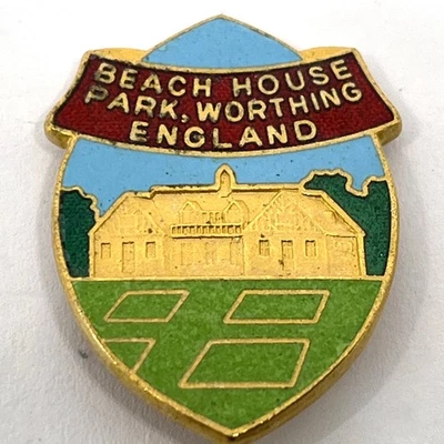 Beach House Park Worthing England Enamel Bowling Club Lapel Pin Badge Bowls - Image 1 of 2