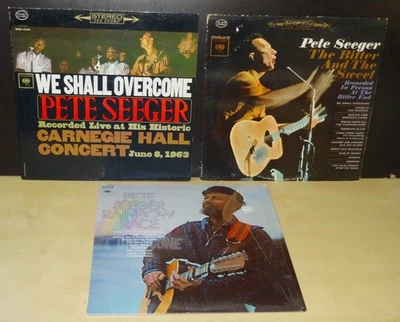 3 LOT PETE SEEGER WE SHALL OVERCOME, BITTER & THE SWEET, RAINBOW RACE SHRINK - Image 1 of 4