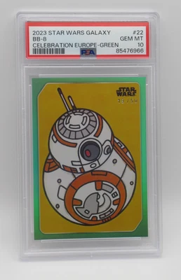 2023 Topps Star Wars Galaxy Europe Celebration BB-8 Green /50 PSA 10 Gem Mint - Image 1 of 2