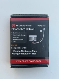 Microswiss FlowTech Hotend for Elegoo Neptune 4 Plus / 4 Max-M3108 Made in USA - Afbeelding 1 van 2