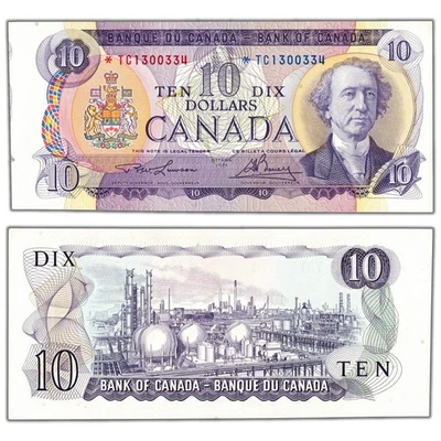 $10 1971 Bank of Canada Note *TC Replacement Prefix BC-49cA - UNC Cutting Error - Imagem 1 de 3