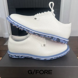 Size 12.5 - G/FORE G4 Camo Gallivanter Leather Golf Shoes White/Blue G4MS22EF02 - Picture 1 of 5