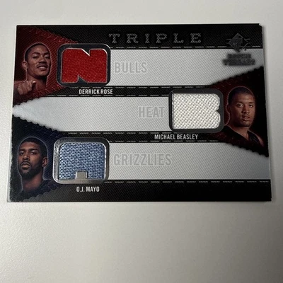 2008 SP ROOKIE TRIPLE THREADS DERRICK ROSE BEASLEY MAYO #RTT-MBR PATCH BJ1 - Image 1 of 2