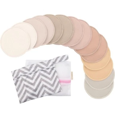 Almohadillas de lactancia reutilizables para lactancia materna, paquete de 14 con bolsa de lavado y transporte, grandes Foto 1 de 4