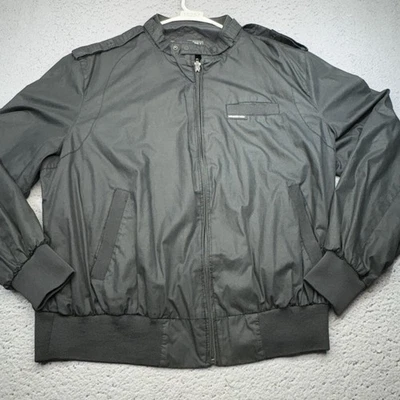 Jaqueta Masculina Vintage Apenas Membros Extra Grande Preta Zíper Completo Casaco Quebra-Vento - Imagem 1 de 4