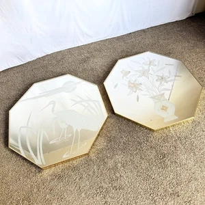 Art Deco Etched Gold and Frosted Octagonal Mirrors by Mechanical Mirror Works - - Picture 1 of 11