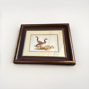 CANADIAN GEESE SMALL MATTED FRAMED PAINTING SIGNED AND NUMBERED ART 9/500 - Picture 1 of 12